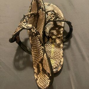 Tory Burch Warm Roccia Snake print sandals